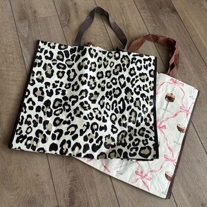 Homegoods TJMaxx Marshalls Bow Espresso Martini Tote Leopard Bags Set of 2 NWOT